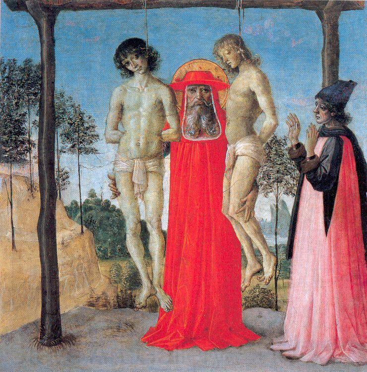 PERUGINO, Pietro St. Jerome Supporting Two Men on the Gallows Norge oil painting art